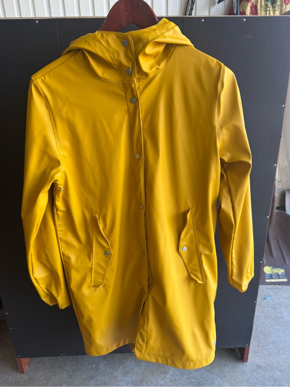 Yellow Hooded Rain Jacket - Women’s Waterproof Coat